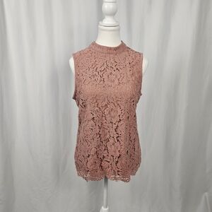 Pinky Lace Sleeveless Blouse - Soft Pink